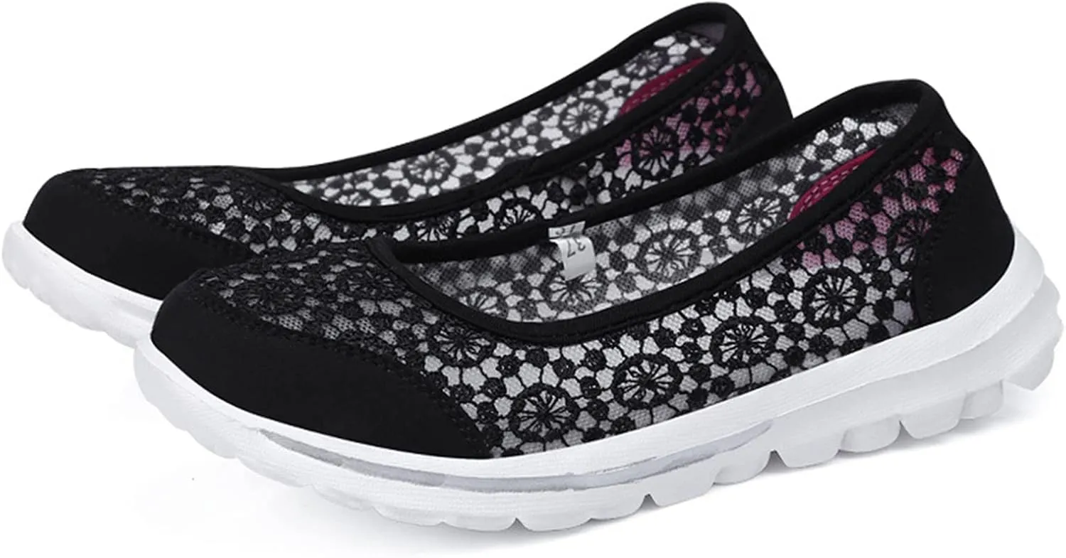 Women Breathable Lace Up Shoes Casual Shoes Unisex Lightweight Mesh Work Shoe Sporty Men Shoe Slip on Casual