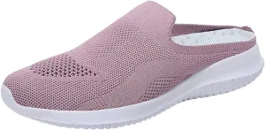 Women Breathable Non Slip Soft Sole Mesh Tennis Walking Breathable Fashion Sneaker Booties for Women with Heel