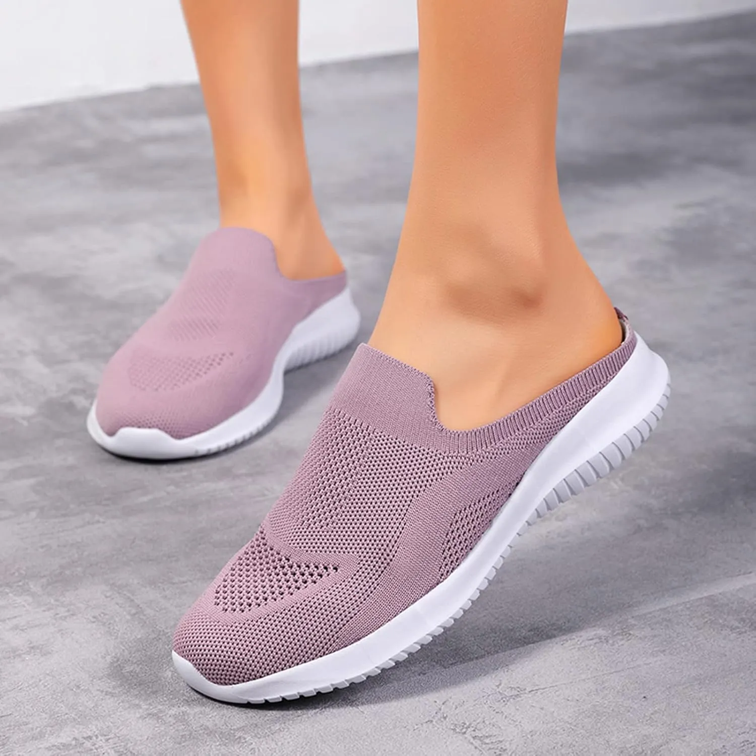 Women Breathable Non Slip Soft Sole Mesh Tennis Walking Breathable Fashion Sneaker Booties for Women with Heel