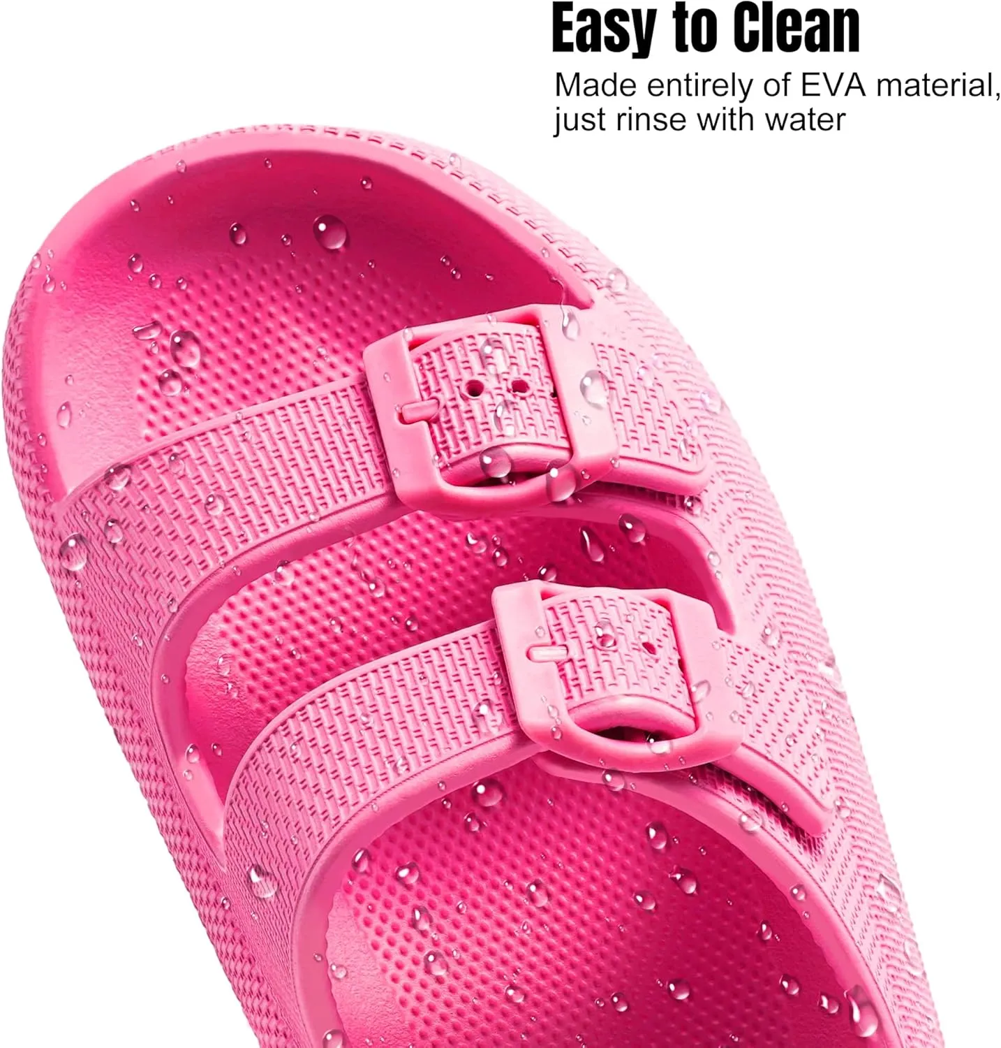 Women Cloud Slide Sandals Woman Slip on Lightweight Adjustable Buckle Slides with Non-Slip Sole for Indoor/Outdoor Use