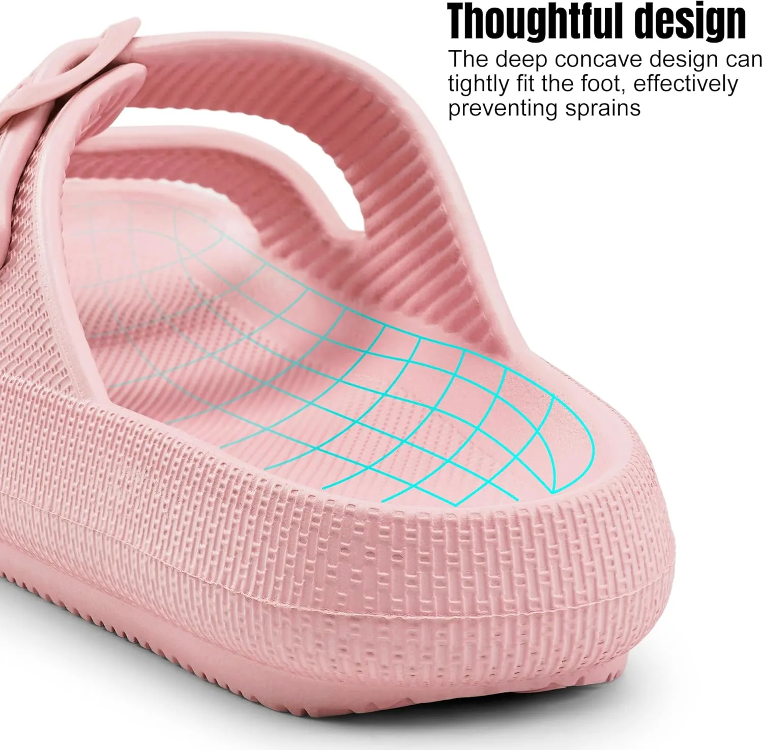 Women Cloud Slide Sandals Woman Slip on Lightweight Adjustable Buckle Slides with Non-Slip Sole for Indoor/Outdoor Use