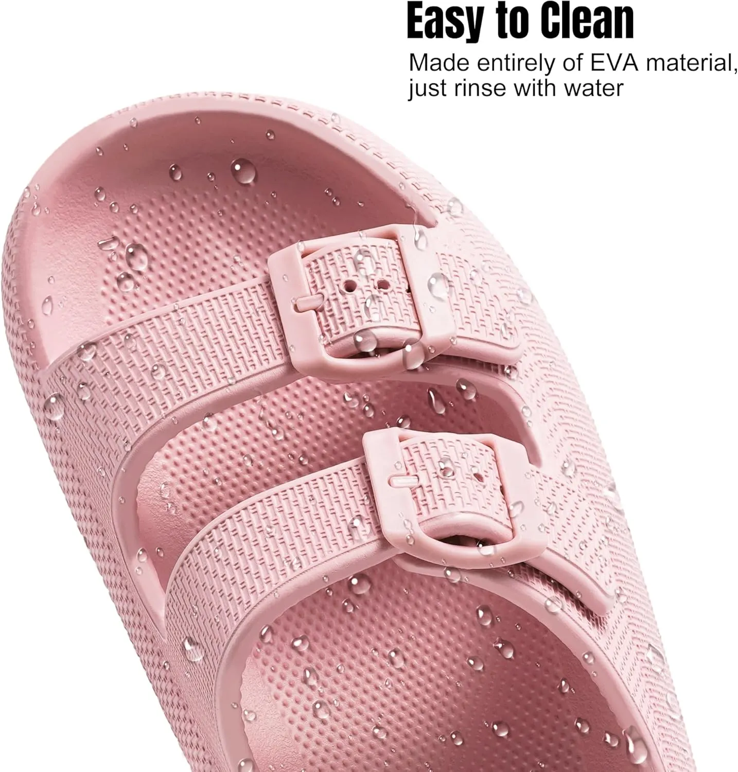 Women Cloud Slide Sandals Woman Slip on Lightweight Adjustable Buckle Slides with Non-Slip Sole for Indoor/Outdoor Use