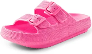 Women Cloud Slide Sandals Woman Slip on Lightweight Adjustable Buckle Slides with Non-Slip Sole for Indoor/Outdoor Use