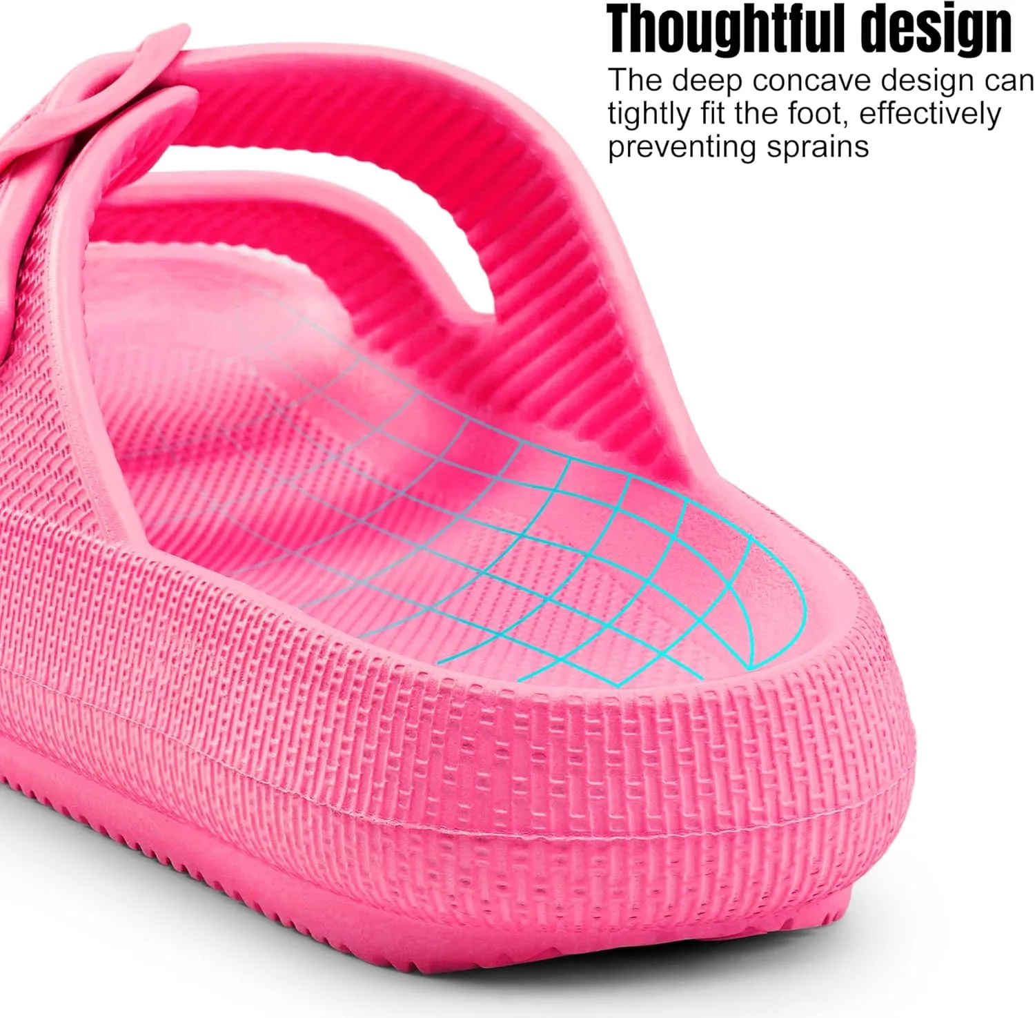 Women Cloud Slide Sandals Woman Slip on Lightweight Adjustable Buckle Slides with Non-Slip Sole for Indoor/Outdoor Use