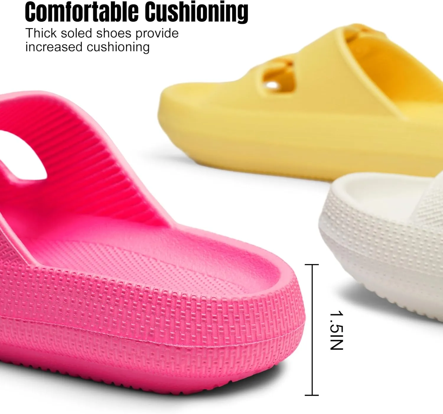 Women Cloud Slide Sandals Woman Slip on Lightweight Adjustable Buckle Slides with Non-Slip Sole for Indoor/Outdoor Use