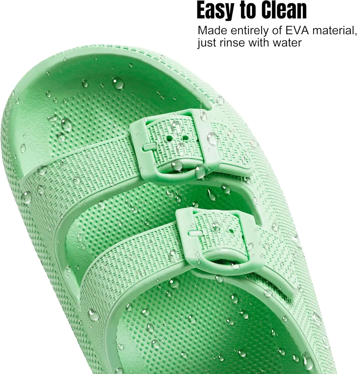 Women Cloud Slide Sandals Woman Slip on Lightweight Adjustable Buckle Slides with Non-Slip Sole for Indoor/Outdoor Use