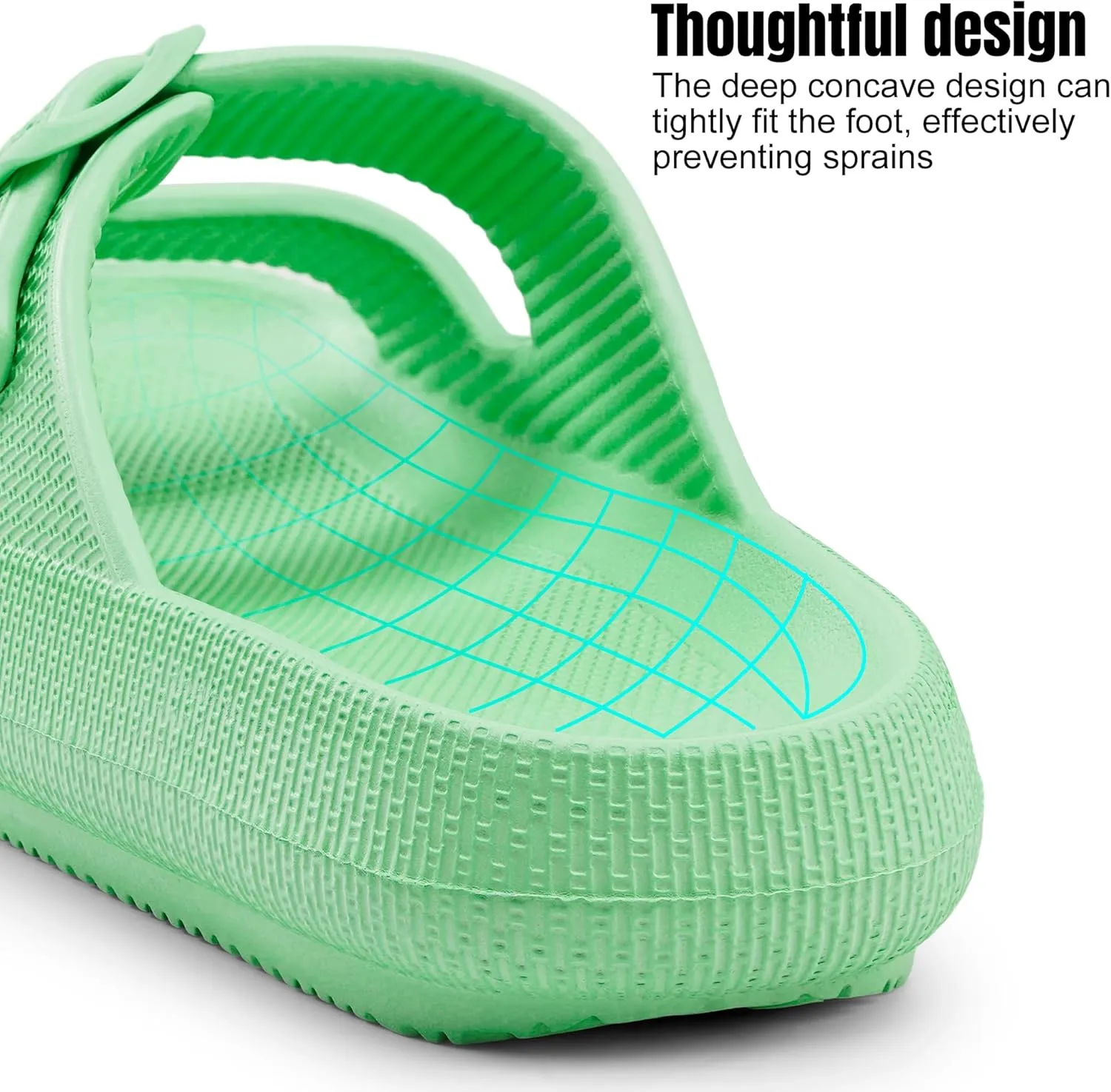 Women Cloud Slide Sandals Woman Slip on Lightweight Adjustable Buckle Slides with Non-Slip Sole for Indoor/Outdoor Use