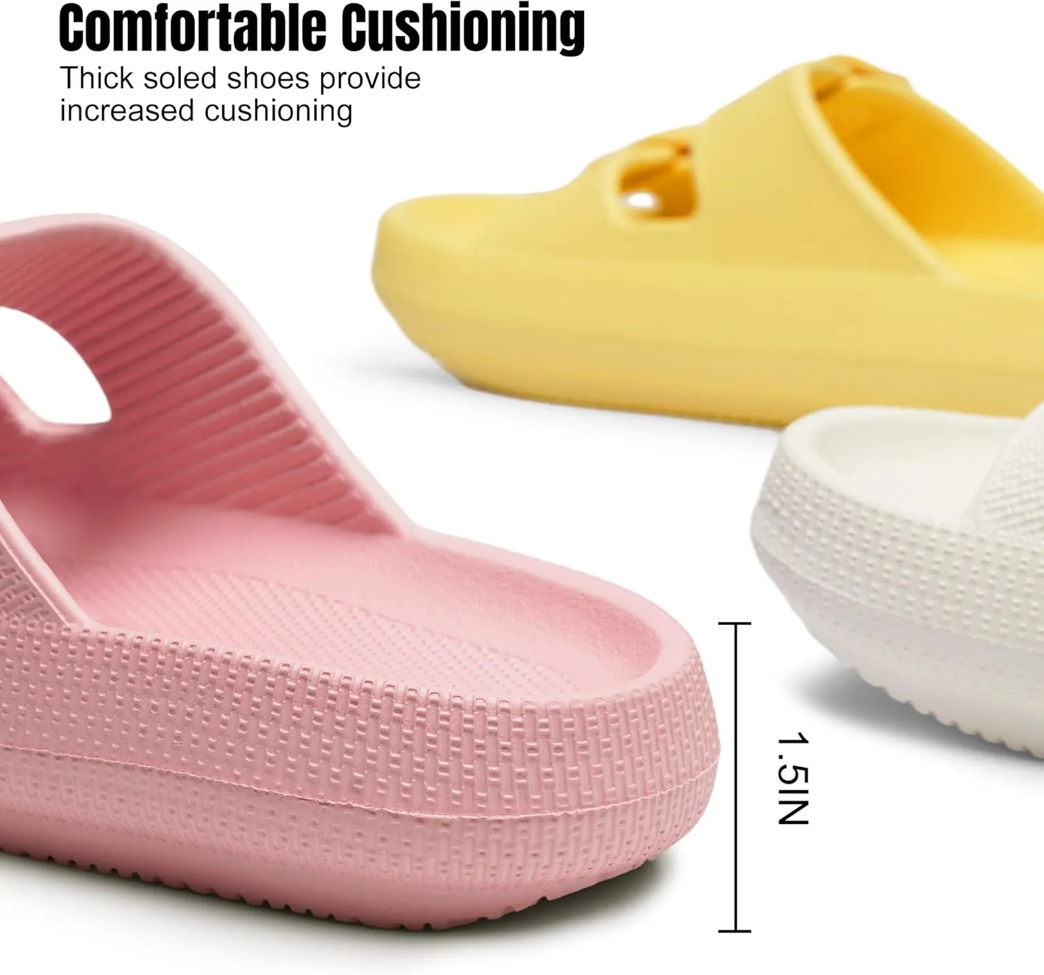 Women Cloud Slide Sandals Woman Slip on Lightweight Adjustable Buckle Slides with Non-Slip Sole for Indoor/Outdoor Use