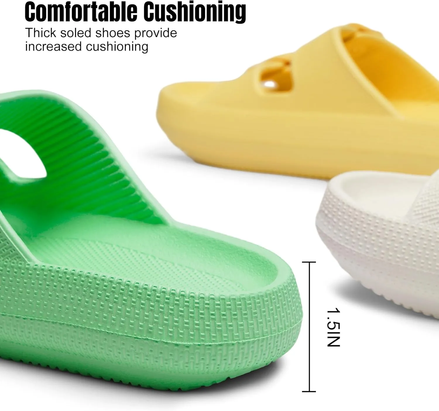 Women Cloud Slide Sandals Woman Slip on Lightweight Adjustable Buckle Slides with Non-Slip Sole for Indoor/Outdoor Use
