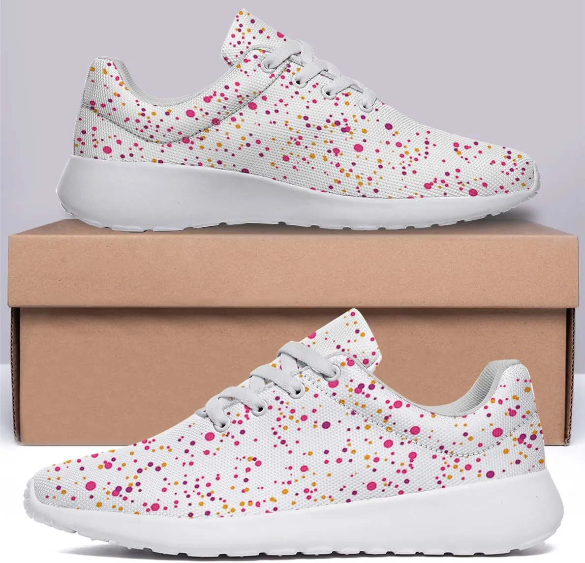 Women Men Funny Color Dots Shoes Personalited 3D Print Running Shoes Athletic Tennis Sneakers