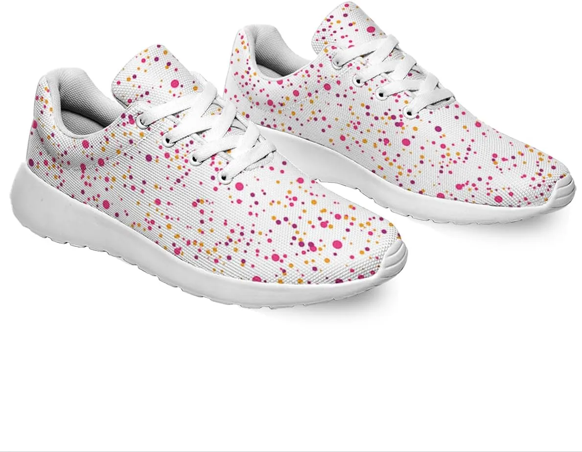 Women Men Funny Color Dots Shoes Personalited 3D Print Running Shoes Athletic Tennis Sneakers