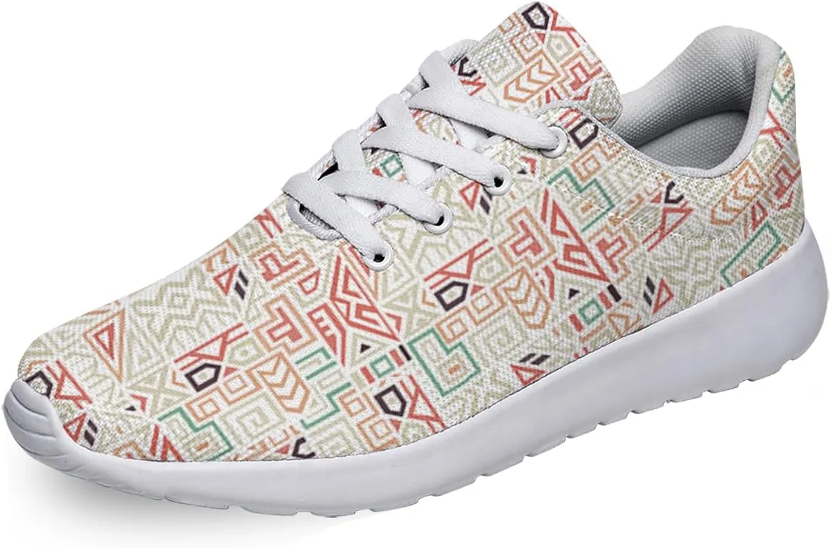Women Men Geometric Shoes Personalited 3D Print Running Shoes Athletic Tennis Sneakers