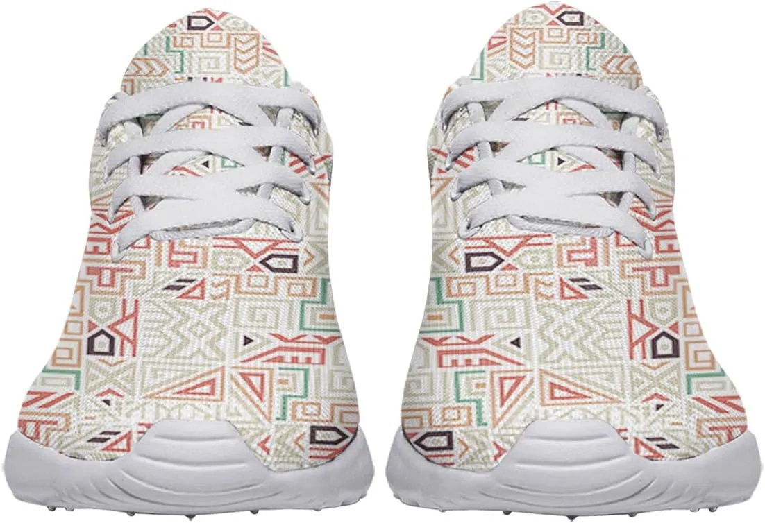 Women Men Geometric Shoes Personalited 3D Print Running Shoes Athletic Tennis Sneakers