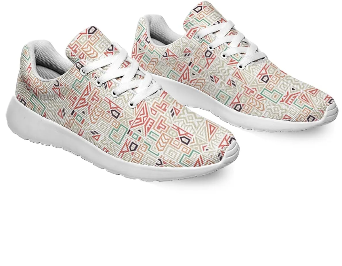 Women Men Geometric Shoes Personalited 3D Print Running Shoes Athletic Tennis Sneakers