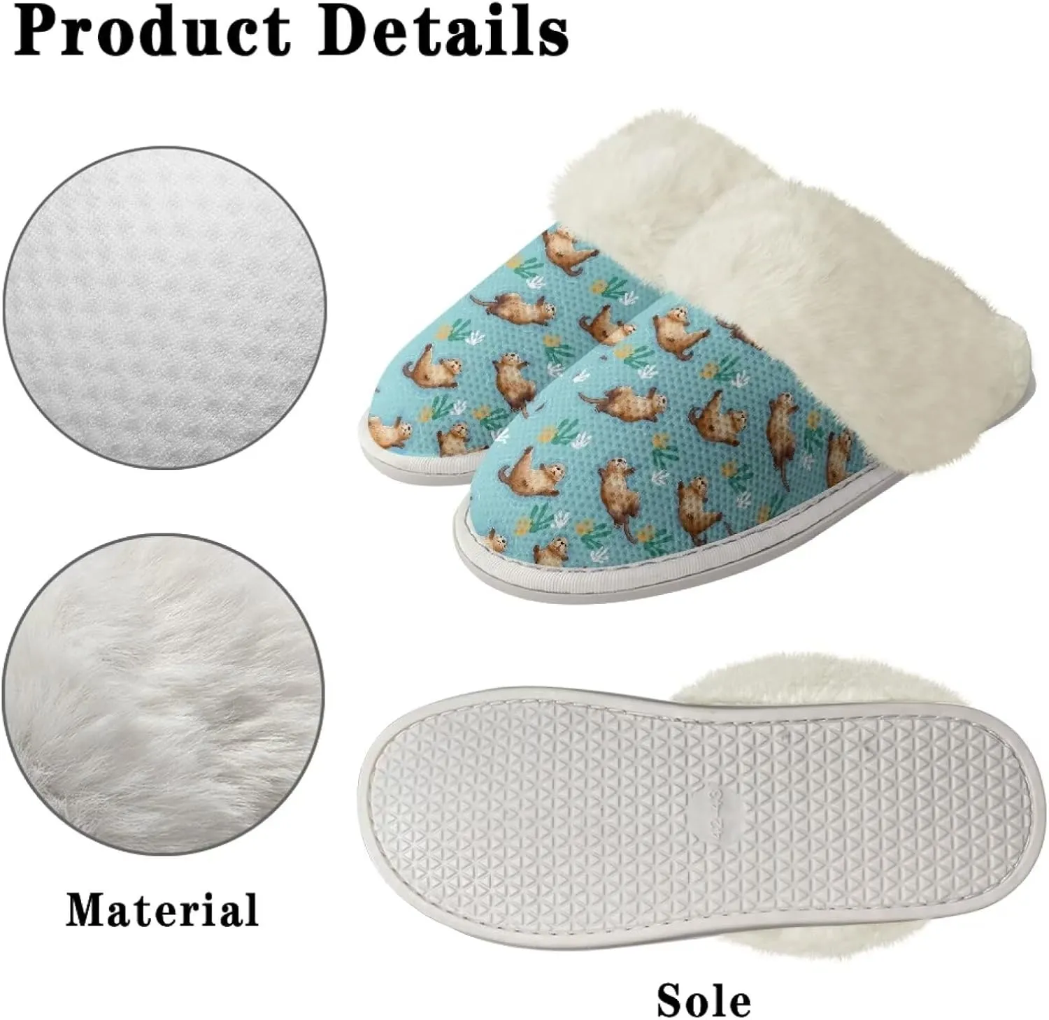 Women Men Slipper Fuzzy Slippers Lightweight House Slipper Non-slip Casual Slippers Indoor Shoes
