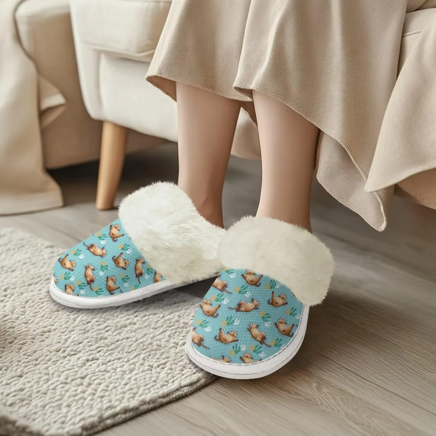 Women Men Slipper Fuzzy Slippers Lightweight House Slipper Non-slip Casual Slippers Indoor Shoes