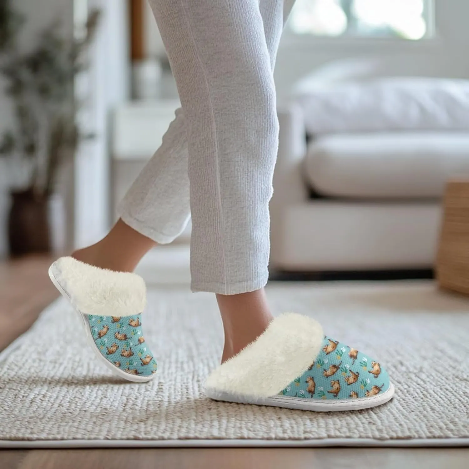 Women Men Slipper Fuzzy Slippers Lightweight House Slipper Non-slip Casual Slippers Indoor Shoes