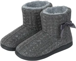 Women Slipper Boots Winter Warm Indoor Bootie Girl Plush Ankle High Boots Non-Slip Home Slipper Knit Twist Large Boot Shoes