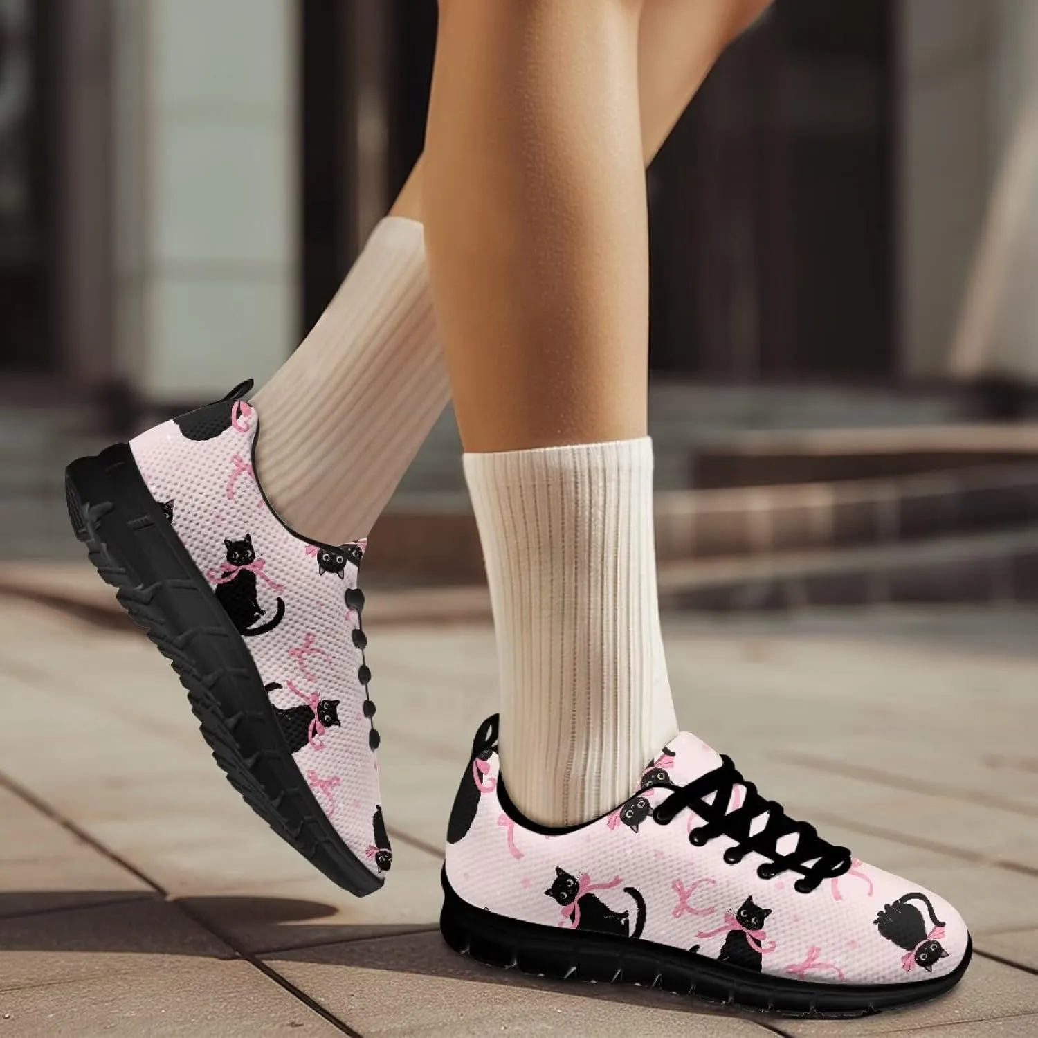 Women Trainers Sports Running Shoes Causal Travel Walking Flat Shoe Lace-up Breathable for Lady Teenager Girls