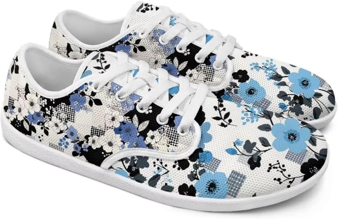 Women Zero Drop Casual Shoes Breathable Fashion Barefoot Walking Shoe Footwear Lace Up Zero Drop