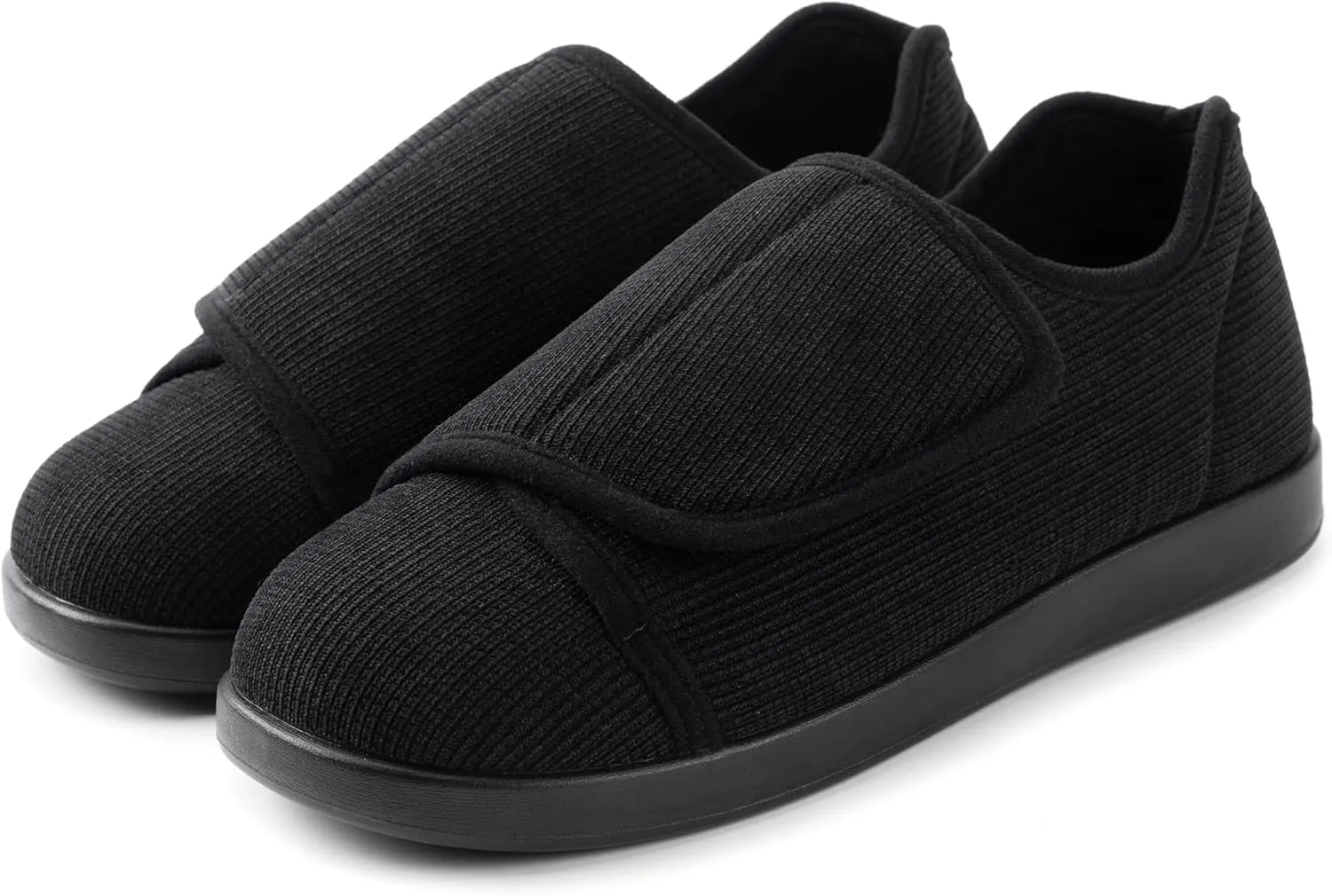 Women's Adaptive Slip-Resistant Wide Width Diabetic Comfort Slipper Shoe with Adjustable Hook-and-Loop Closure