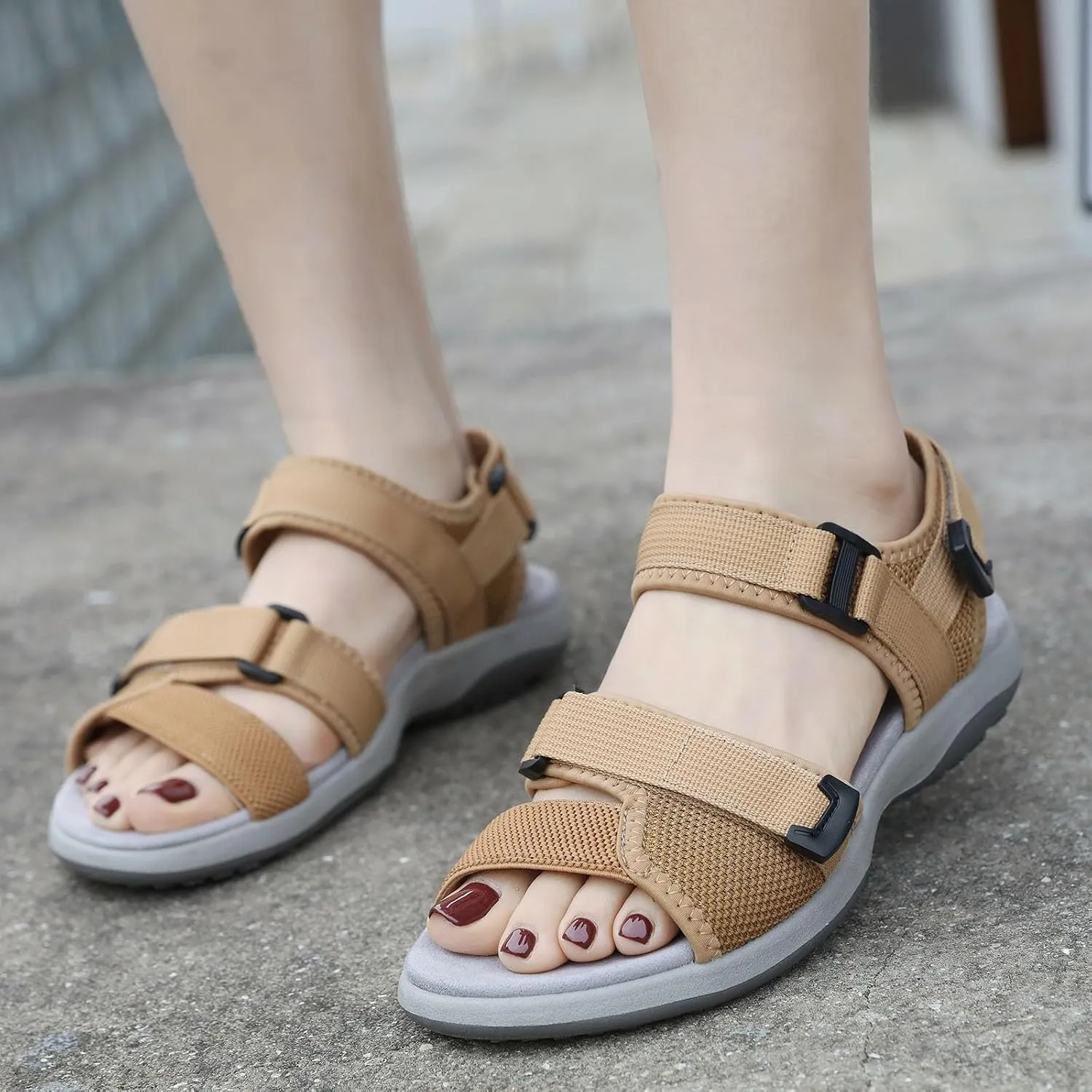 Women's Adjustable Elastic Orthopedic Sandals Breathable Non Slip Sports Sandals Outdoor Beach Sandal for Women