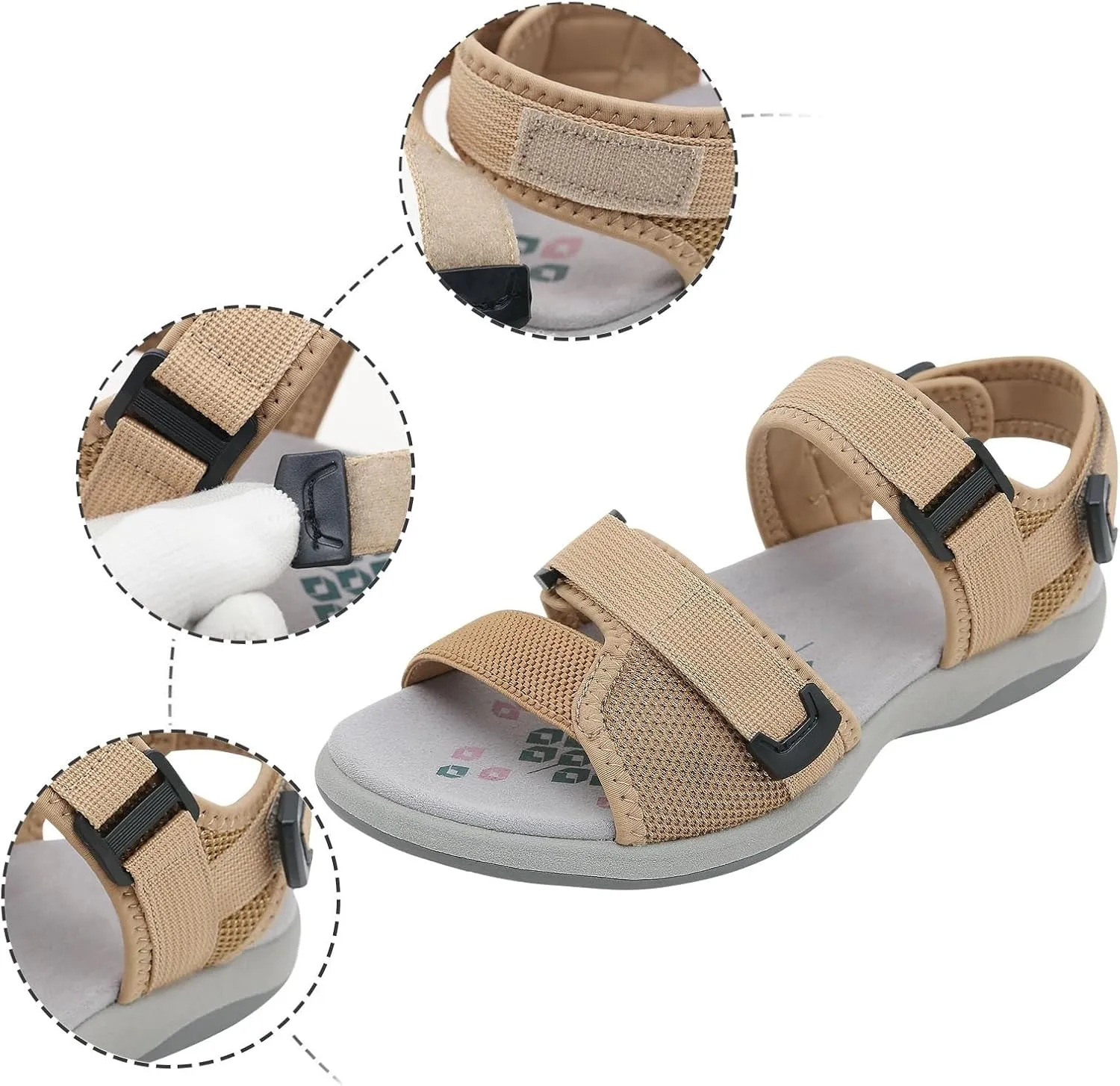 Women's Adjustable Elastic Orthopedic Sandals Breathable Non Slip Sports Sandals Outdoor Beach Sandal for Women
