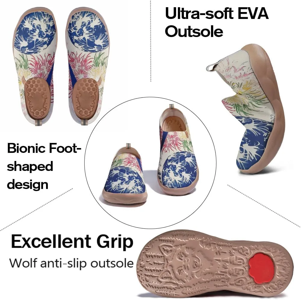 Women's Art Painted Tourist Shoes Slip-On Casual Knitting Lightweight Comfortable Fashion Casual Shoes Sneakers