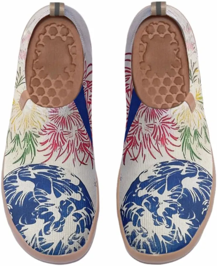 Women's Art Painted Tourist Shoes Slip-On Casual Knitting Lightweight Comfortable Fashion Casual Shoes Sneakers