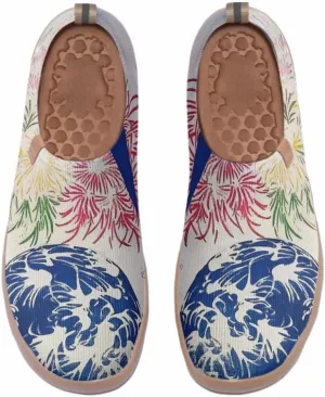 Women's Art Painted Tourist Shoes Slip-On Casual Knitting Lightweight Comfortable Fashion Casual Shoes Sneakers