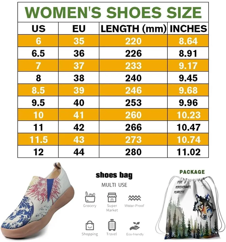 Women's Art Painted Tourist Shoes Slip-On Casual Knitting Lightweight Comfortable Fashion Casual Shoes Sneakers