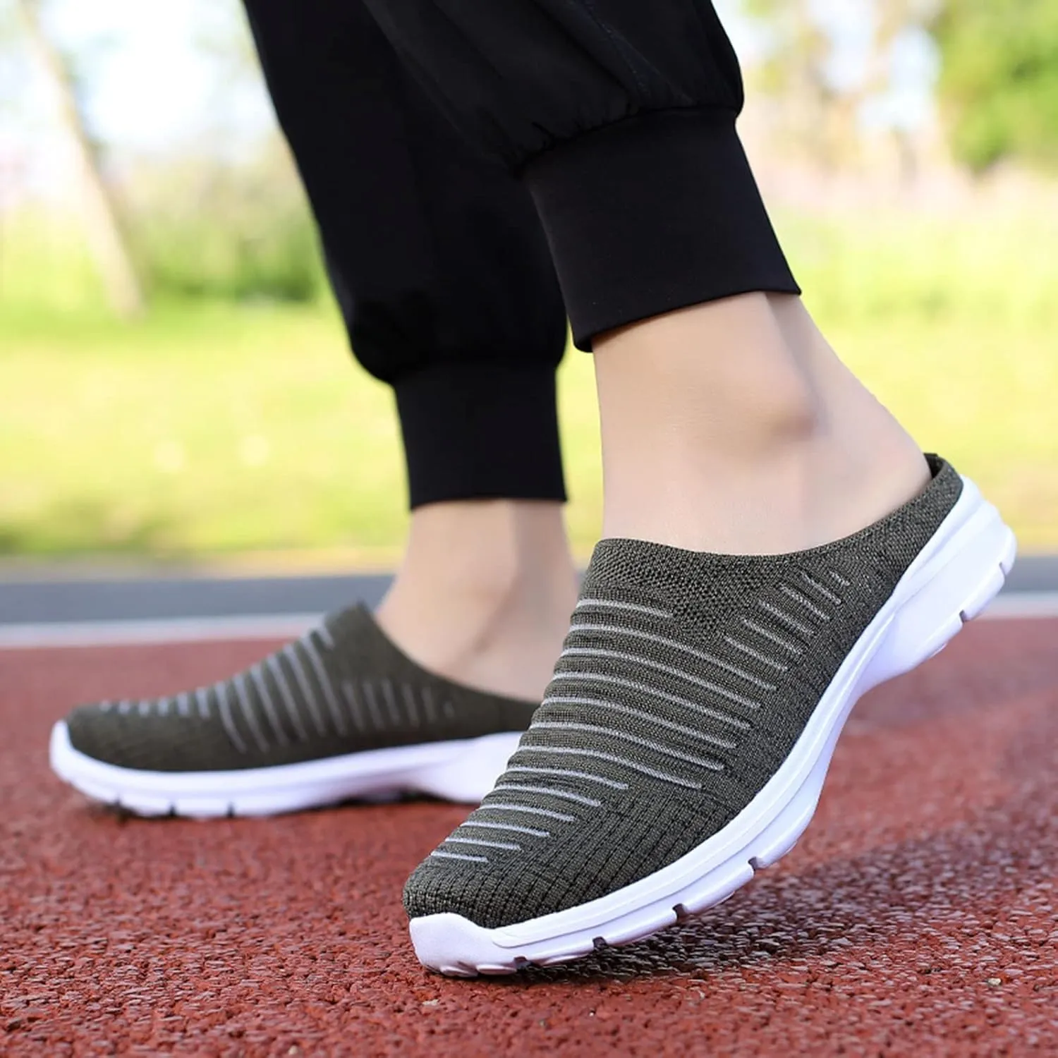 Women's Backless Walking Sneakers Summer Slip-on Mens Dress Shoes Wide Casual Black Shoes Casual Sneakers Steel Toe Tennis Shoe Cross Trainer Shoe