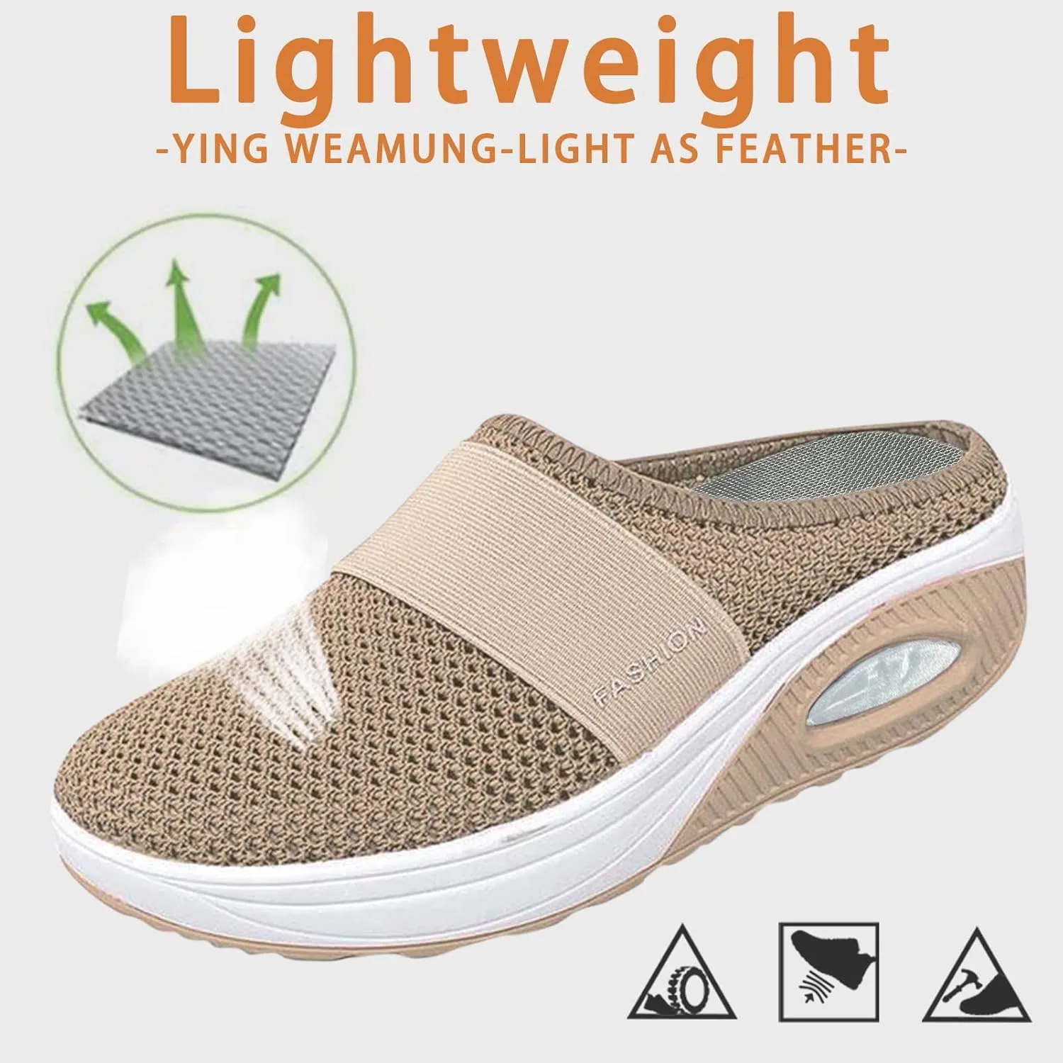Women's Backless Walking Sneakers Summer Slip-on Walking Shoes Women Fashion Casual Shoes Slip On Walking Sneakers Steel Toe Tennis Shoe Loafers Dress Shoe