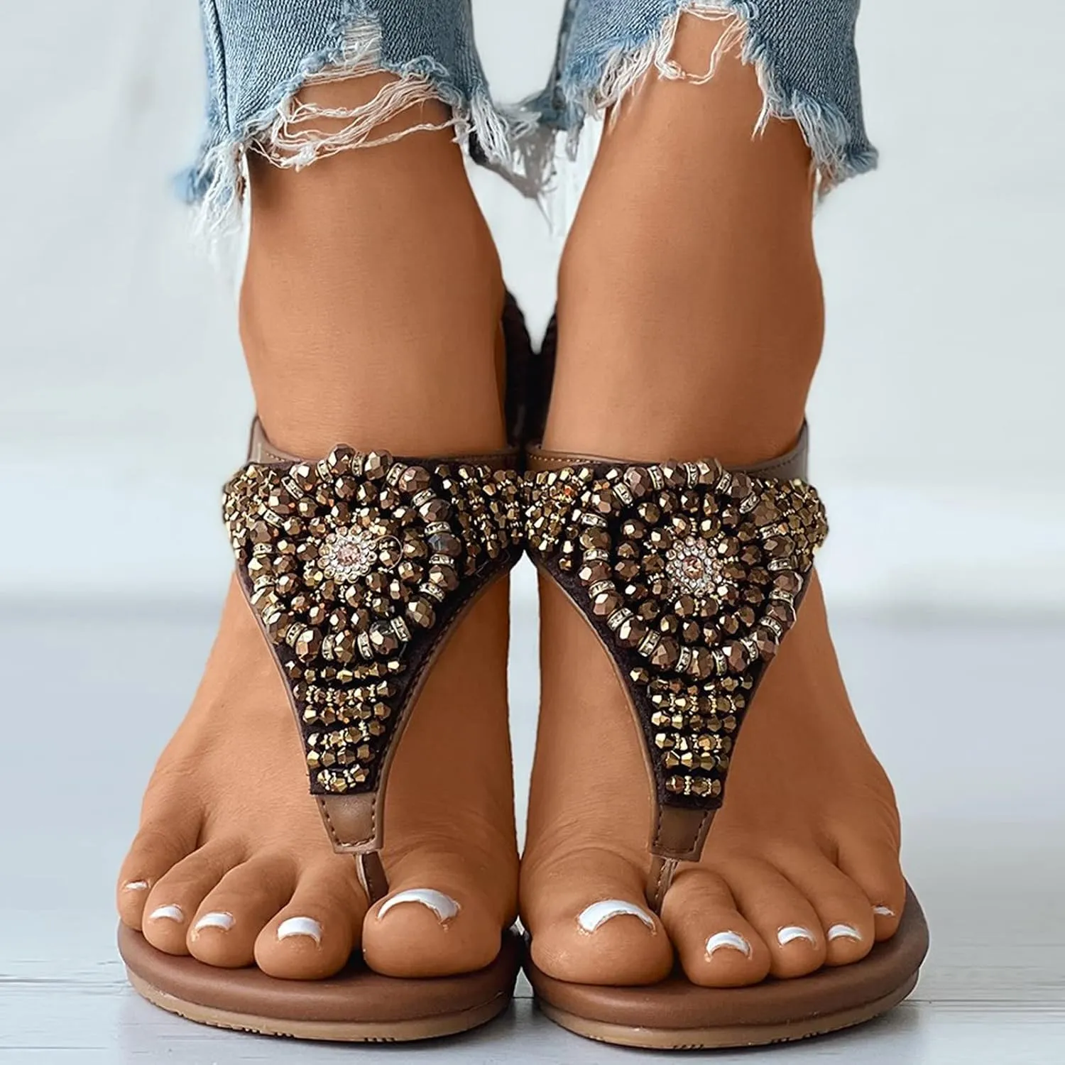Women's Breathable Bohemian Sandals Comfortable Ankle Strap Outdoor Walking Shoes Elegant Sandals for Women