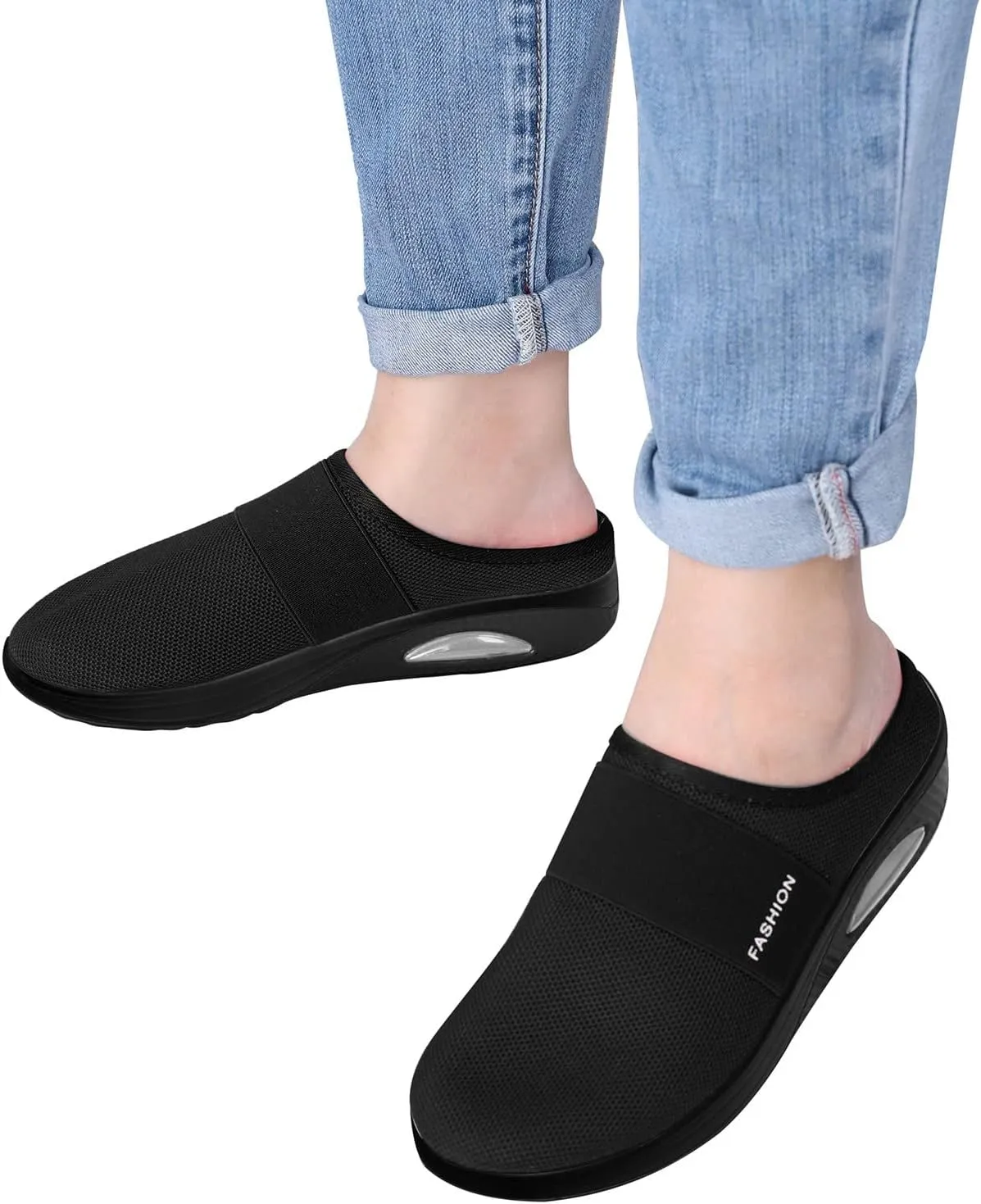 Womens Breathable Mesh Walking Mules Sneakers Tennis Shoes Men Food Service Shoes Dressy Casual Waterproof Sneakers Steel Toe Tennis Shoe Cross Trainer Shoe