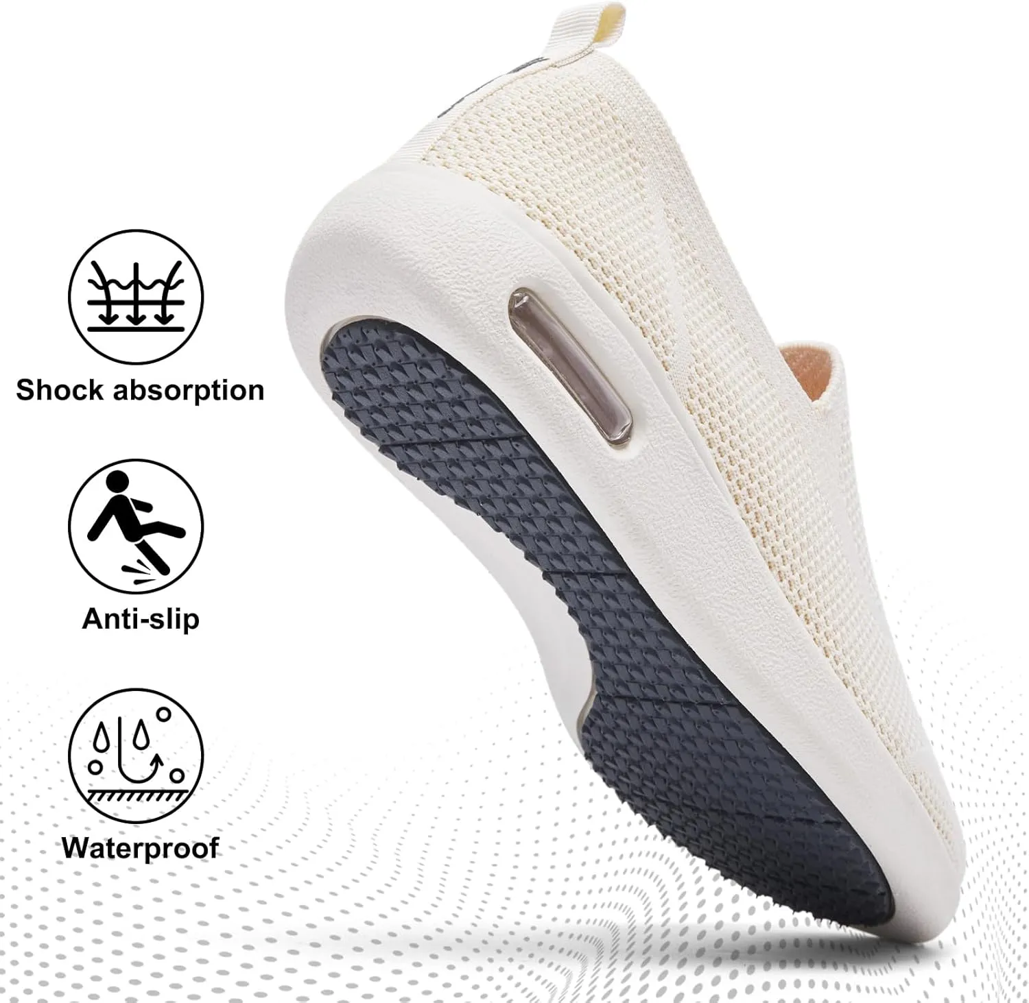 Women's Casual Walking Shoes, Breathable Knitted Upper, Anti Slip Sole with air Cushion, Fashionable and Simple Design