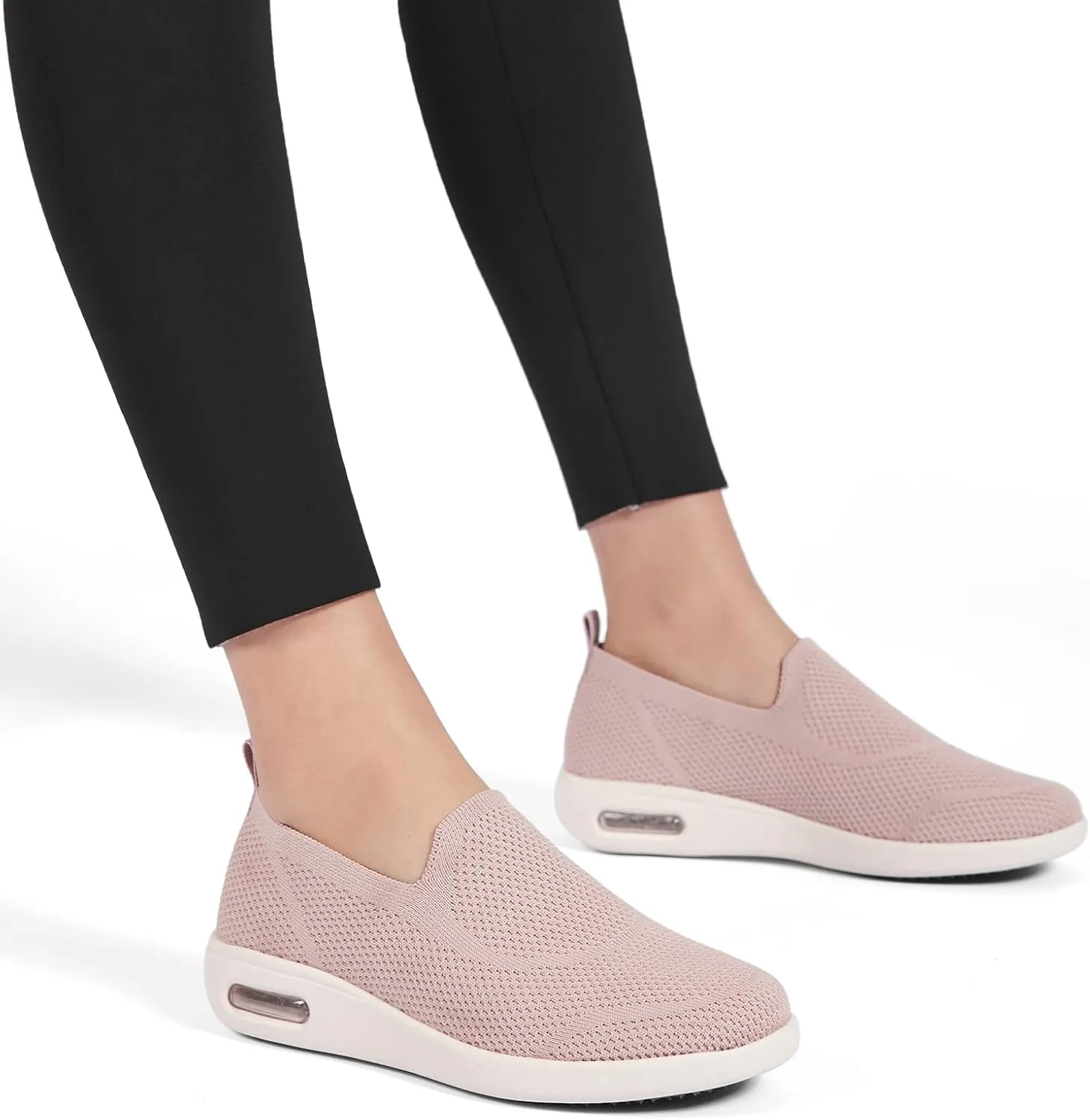 Women's Casual Walking Shoes, Breathable Knitted Upper, Anti Slip Sole with air Cushion, Fashionable and Simple Design