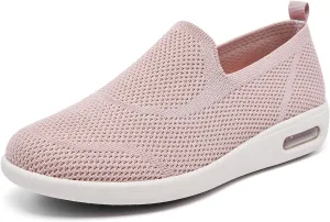 Women's Casual Walking Shoes, Breathable Knitted Upper, Anti Slip Sole with air Cushion, Fashionable and Simple Design