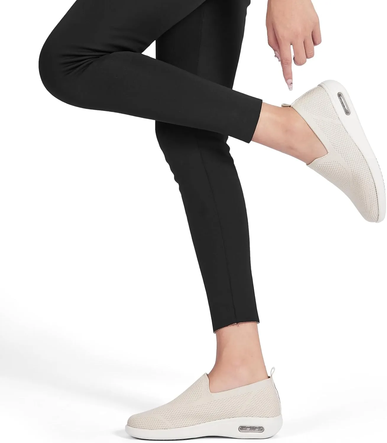 Women's Casual Walking Shoes, Breathable Knitted Upper, Anti Slip Sole with air Cushion, Fashionable and Simple Design