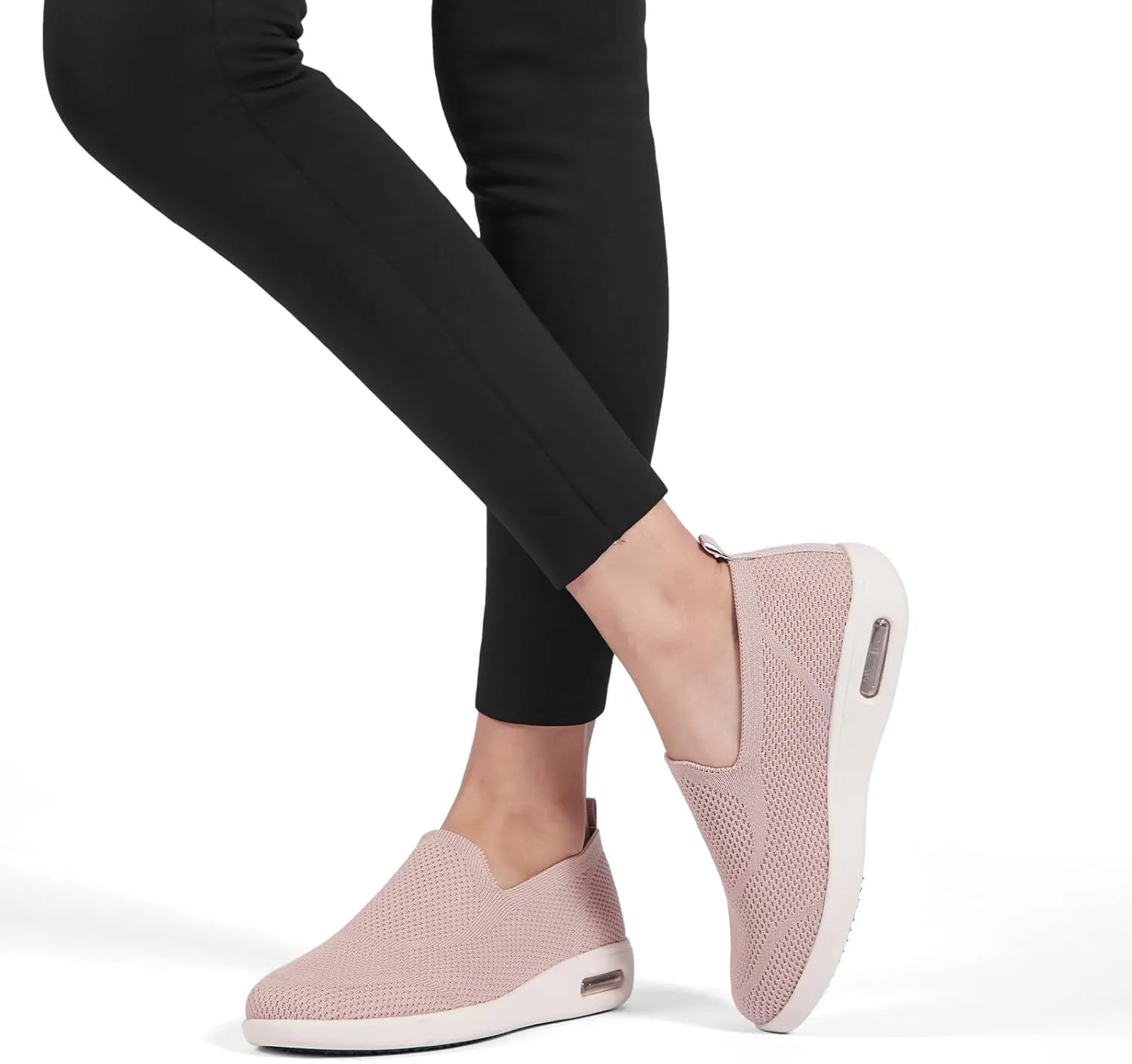 Women's Casual Walking Shoes, Breathable Knitted Upper, Anti Slip Sole with air Cushion, Fashionable and Simple Design
