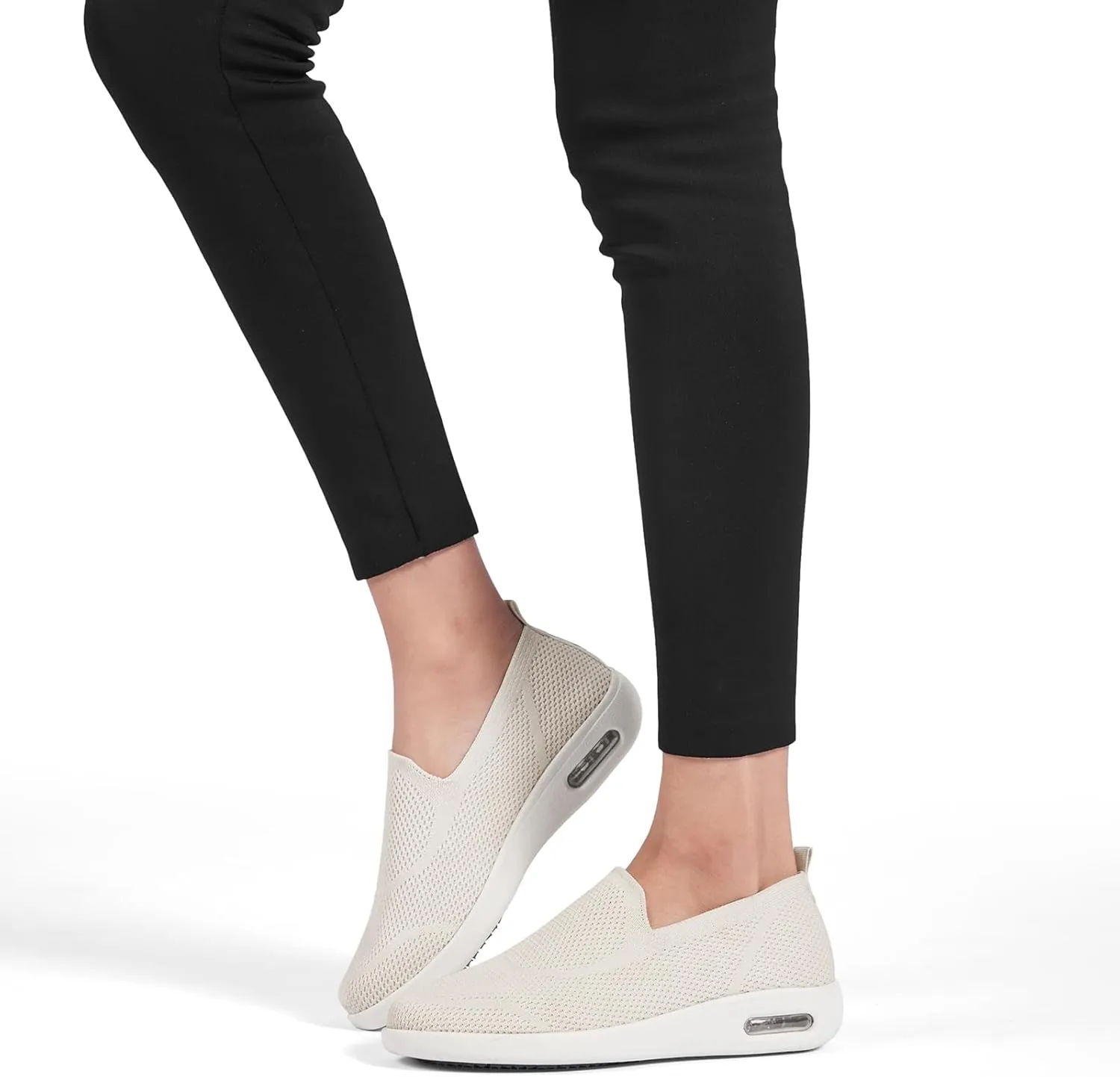 Women's Casual Walking Shoes, Breathable Knitted Upper, Anti Slip Sole with air Cushion, Fashionable and Simple Design