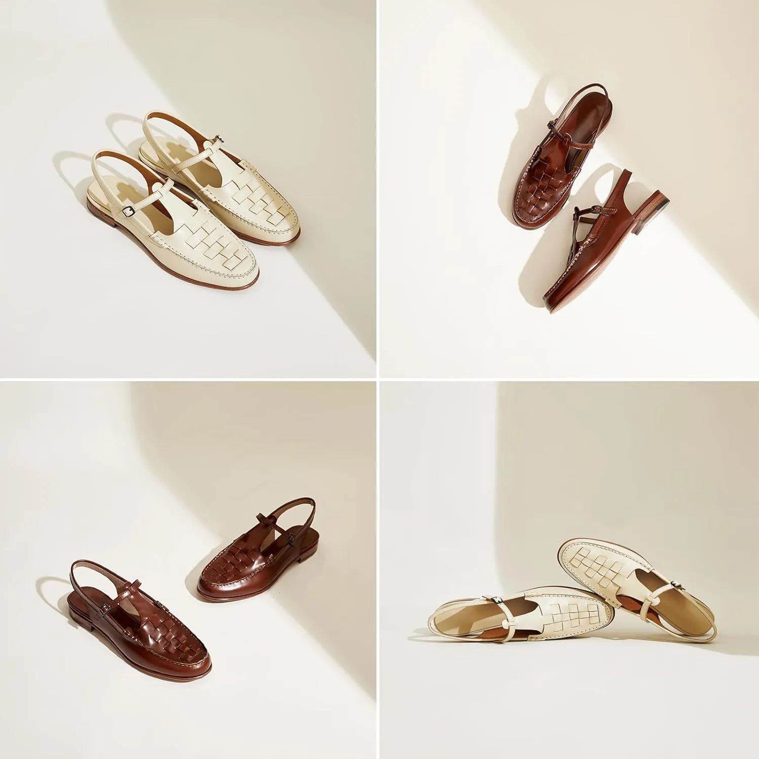 Women's Closed Toe Slingback Sandals,Handmade Woven T-Strap Caged Fisherman Sandal Fashion Breathable Non-Slip Flat Gladiator Sandals