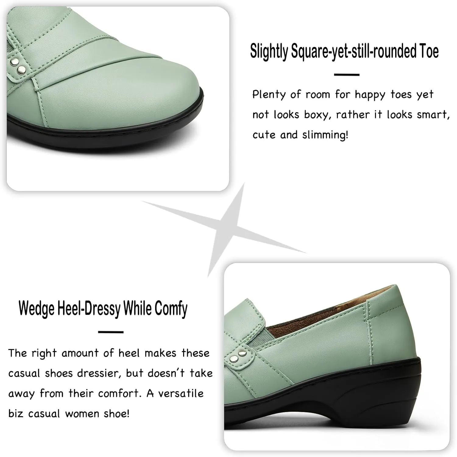 Women's Comfortable & Lightweight Leather Loafers Slip-Ons Stylish Business Casual Dress Shoes Work Office Everyday Walking Shoes for Women