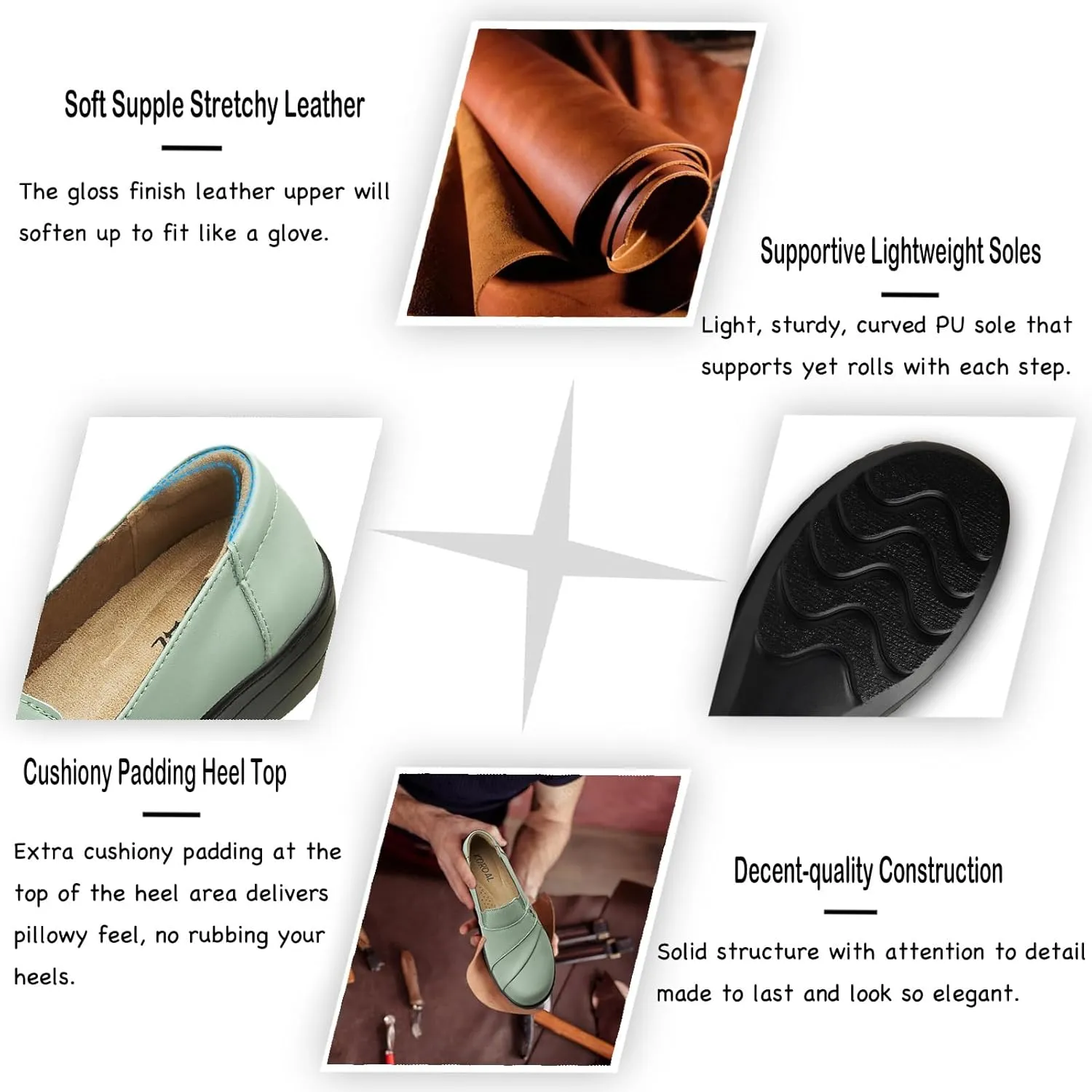 Women's Comfortable & Lightweight Leather Loafers Slip-Ons Stylish Business Casual Dress Shoes Work Office Everyday Walking Shoes for Women