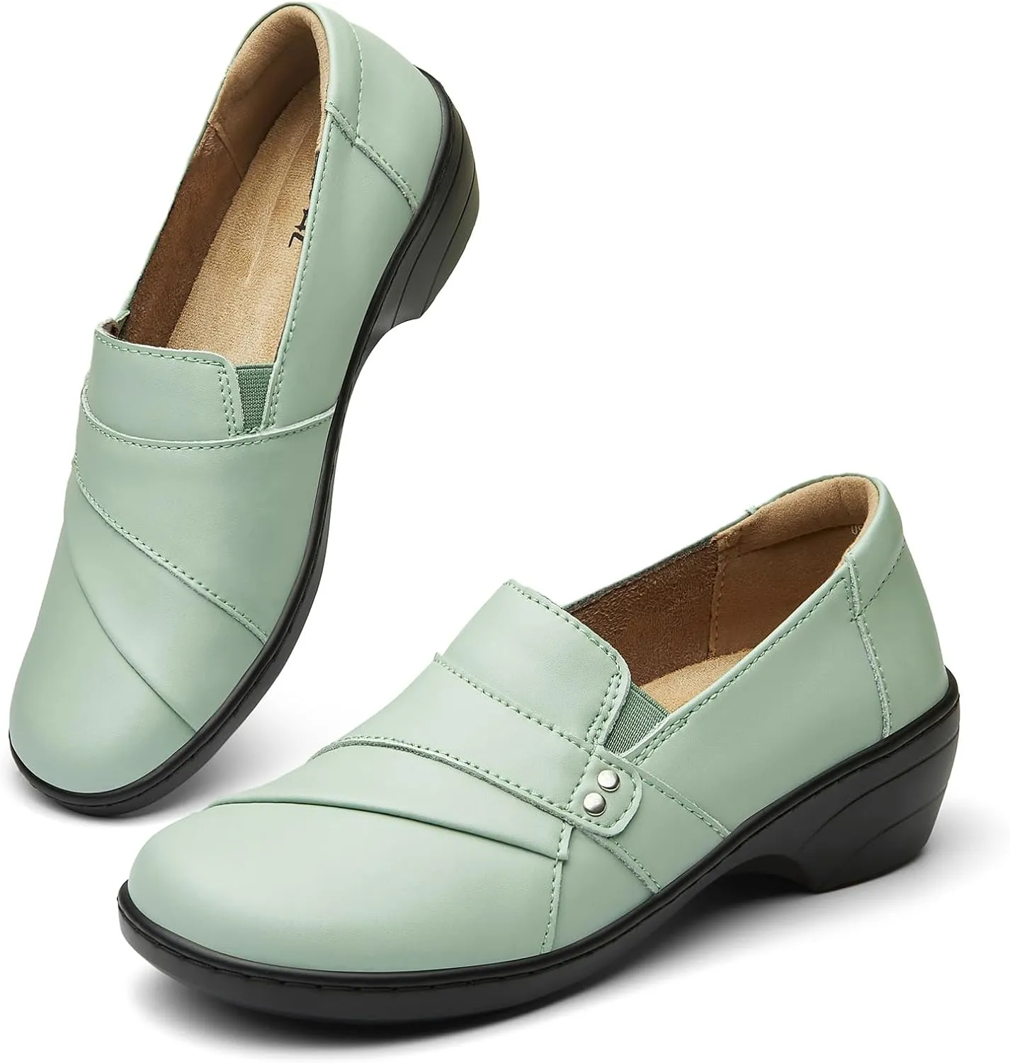 Women's Comfortable & Lightweight Leather Loafers Slip-Ons Stylish Business Casual Dress Shoes Work Office Everyday Walking Shoes for Women