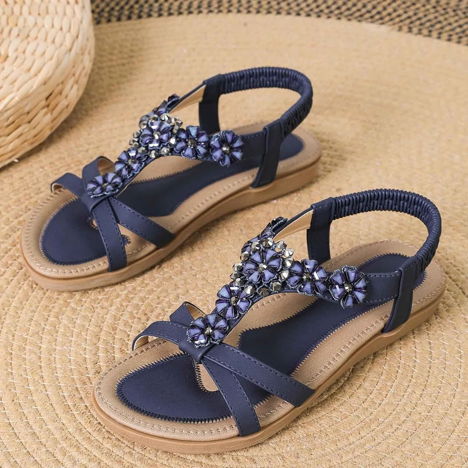Women's Comfortable Casual Slip On Sandals Breathable Flat Beach Shoes Daily Wear With Lightweight Design Go Hike