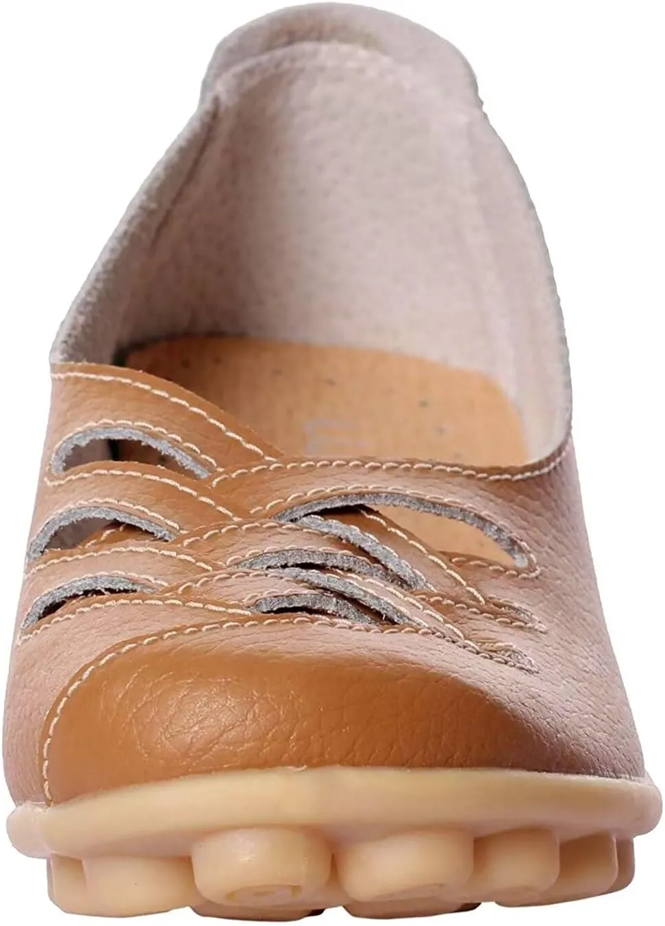 Women's Cowhide Leather Loafers Flats Sandals Slip-On