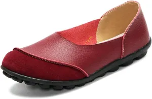 Women's Cowhide Leather Slip-On Moccasins Shoes Flat Slipper Loafers