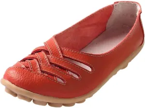 Women's Cowhide Loafers Flats Sandals Slip-On Driving Shoes