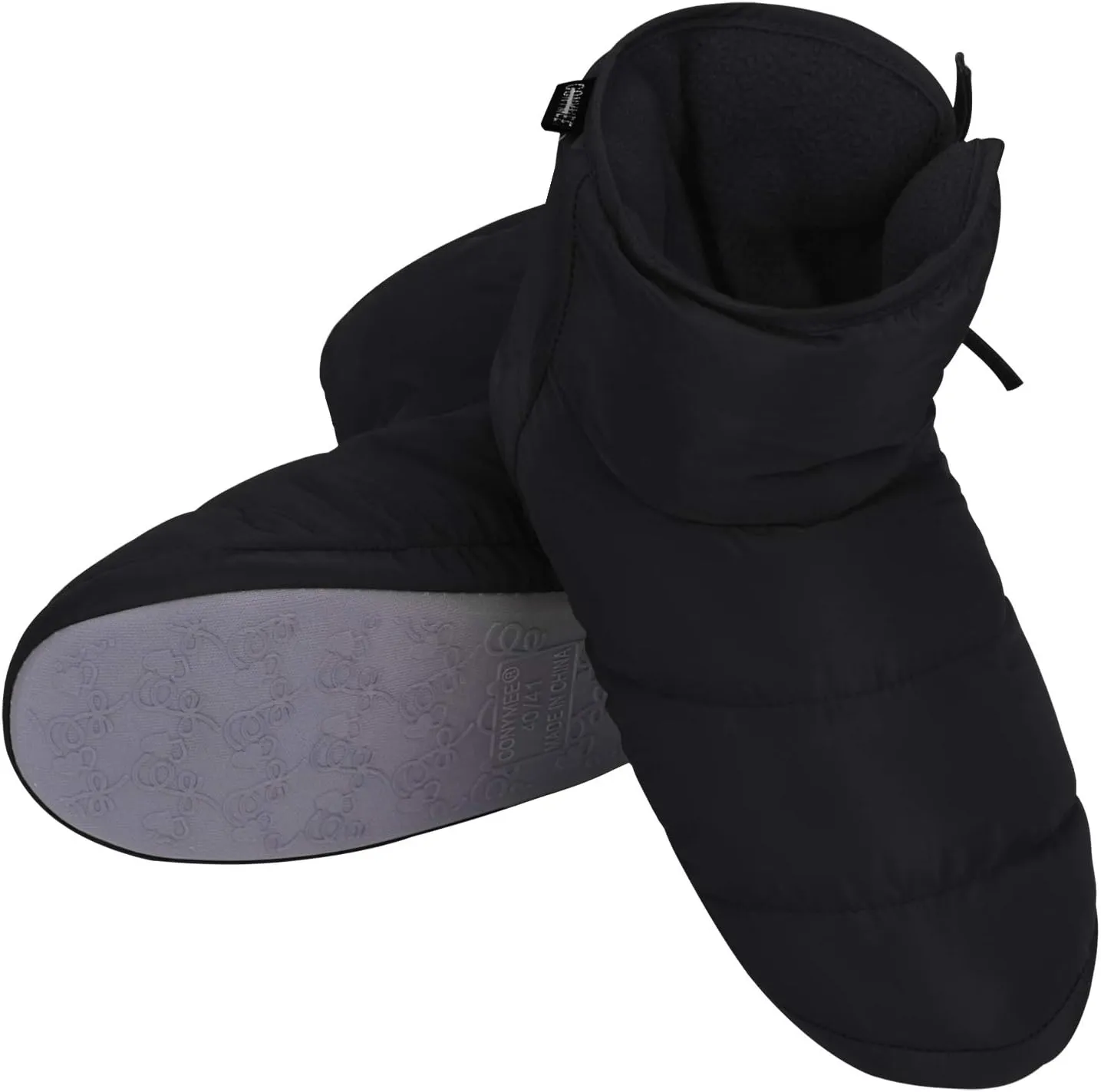 Womens Down Warm House Slippers Mens Waterproof Fuzzy Fur Lined Bedroom Slippers Non-slip Bootie Home Shoes Ankle Snow Boots